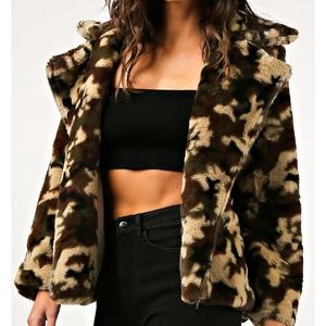 Fuzzy cameo jacket